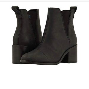 [Toms] Esme black leather Chelsea ankle boot